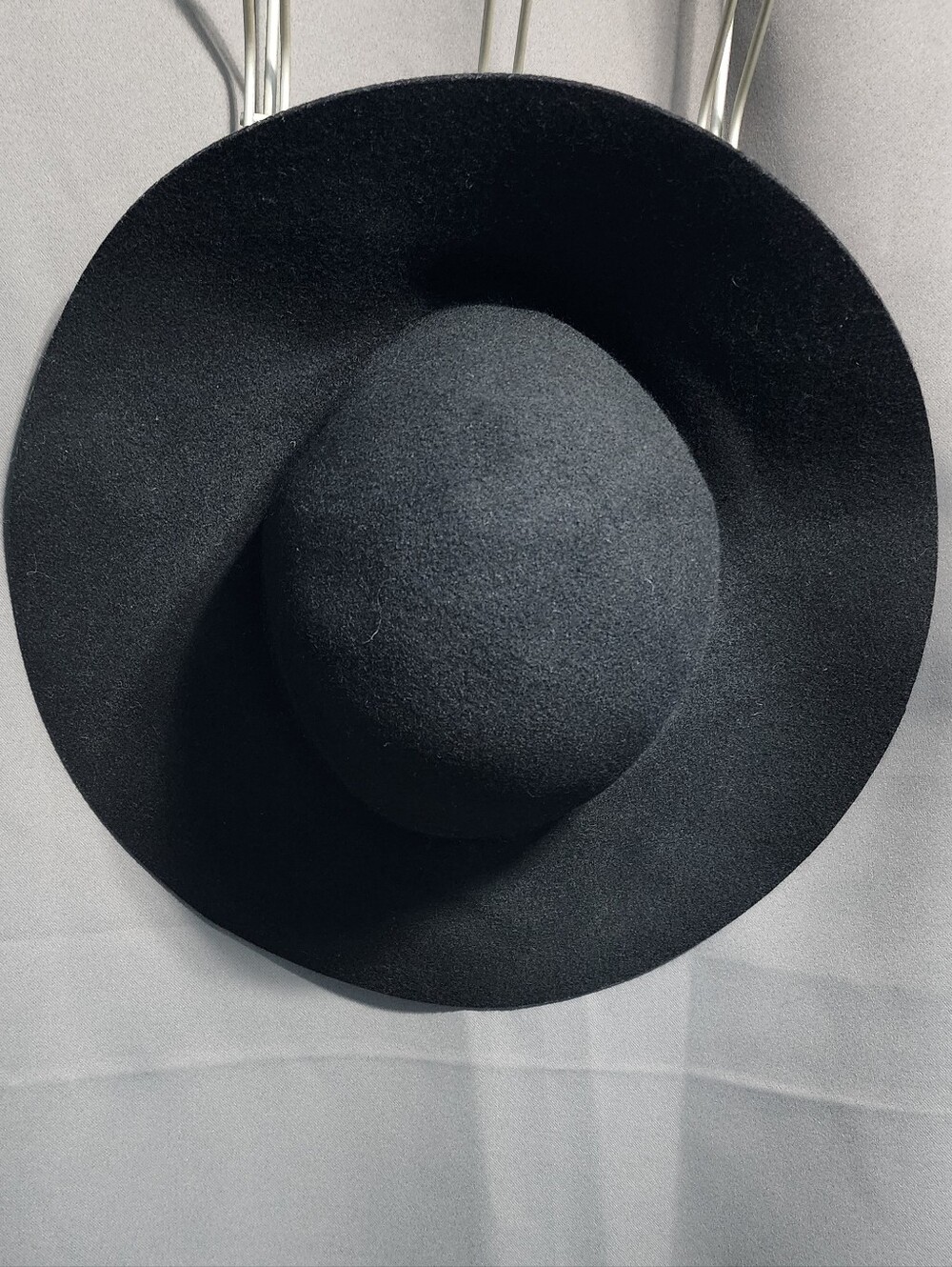 Ann Taylor Black Wool Wide Brim Floppy Hat 100% Wool Boho Style 315743
